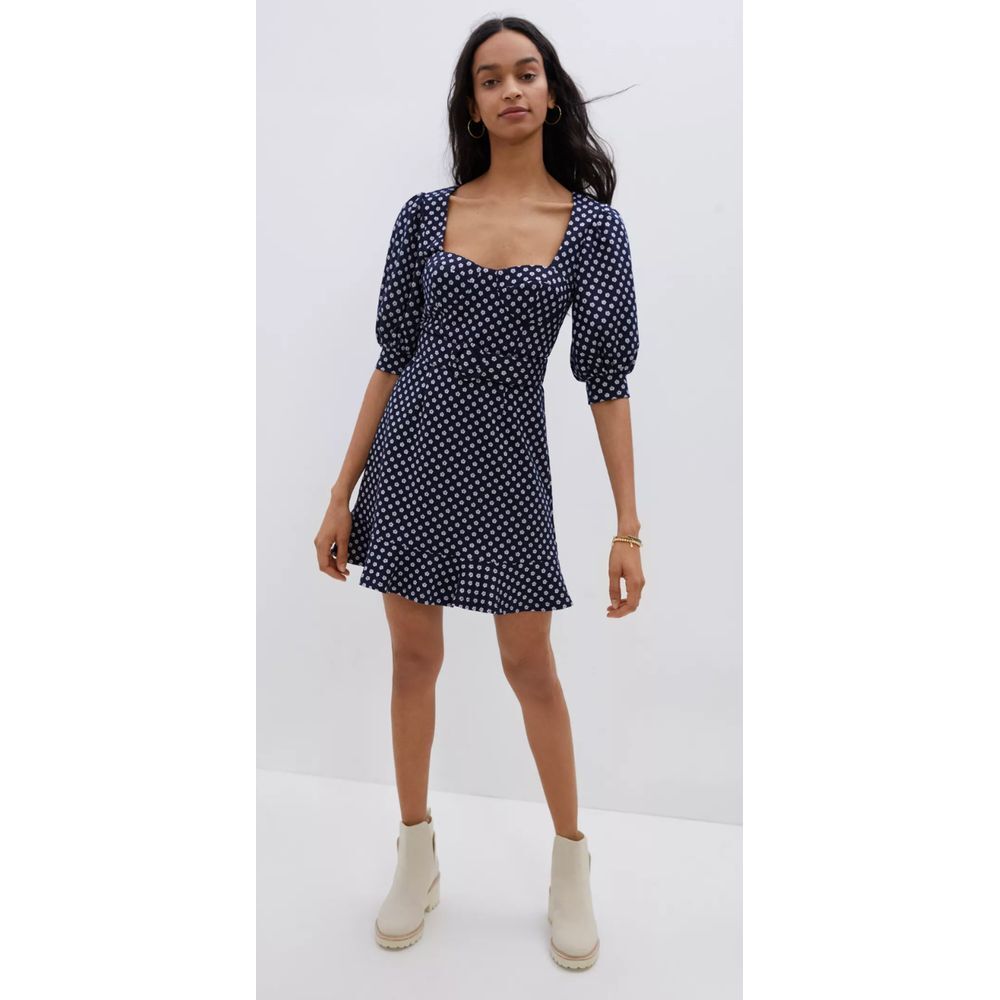 Hutch Anthropologie Jenessa‎ Polka Dot Mini Dress Retro Rockabilly Mod Floral 26